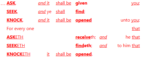 Matthew 7:7-8 and Luke 11:9-10
